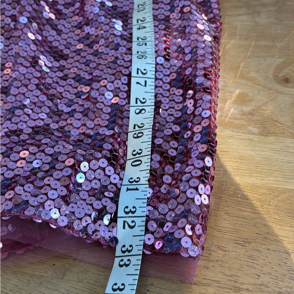 LoveShackFancy Alva pink sequin ruffle sleeve mini dress $575 with tags read - Picture 12 of 14